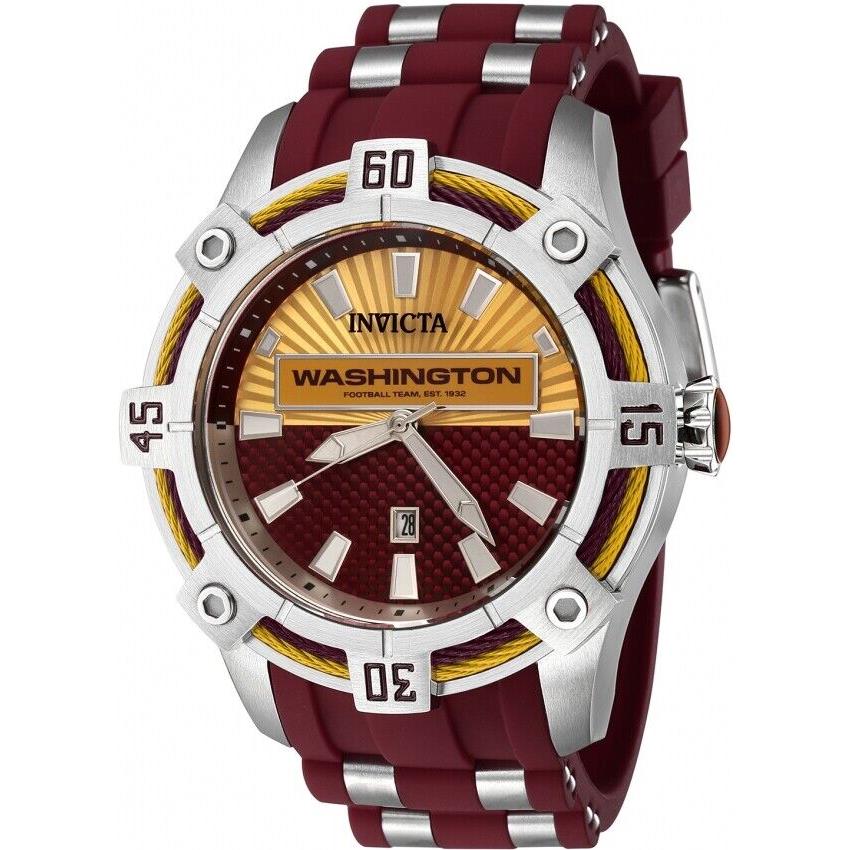 Invicta Nfl Washington Commanders Team Quartz Orange Dial Men`s Watch 42069