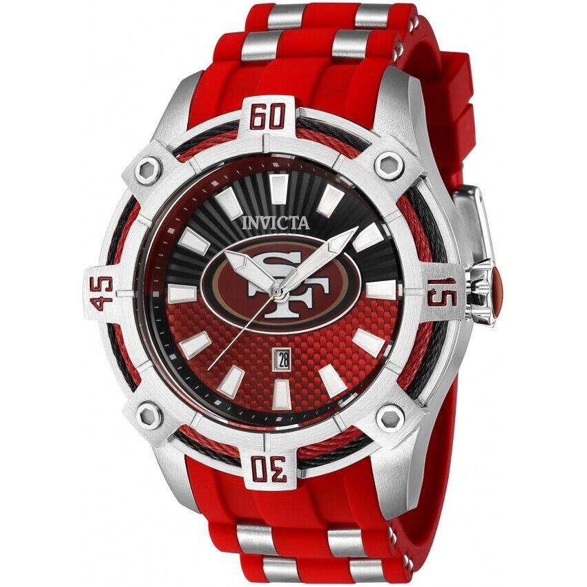 Invicta Nfl San Francisco 49ers Quartz Red Dial Men`s Watch 42063