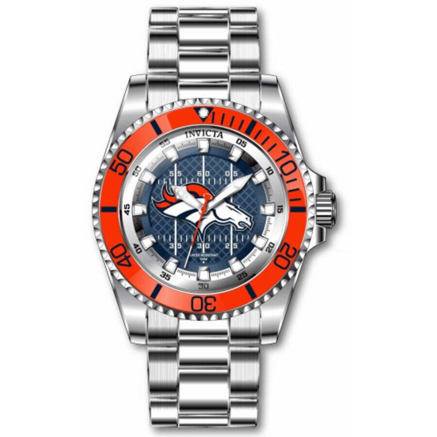 Invicta Nfl Denver Broncos Men Quartz Blue Dial Men`s Watch 43329