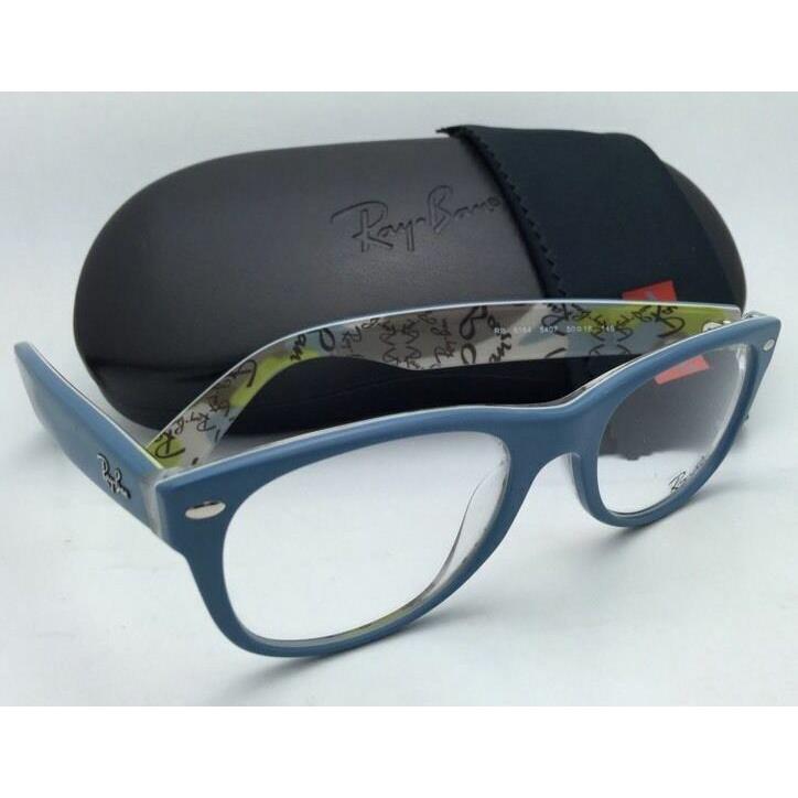 Ray-Ban eyeglasses  - Top Matte Blue on LogoMania (Text Camouflage) Frame, Clear Demo with imprint Lens 1
