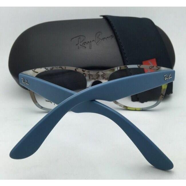 Ray-Ban eyeglasses  - Top Matte Blue on LogoMania (Text Camouflage) Frame, Clear Demo with imprint Lens 2