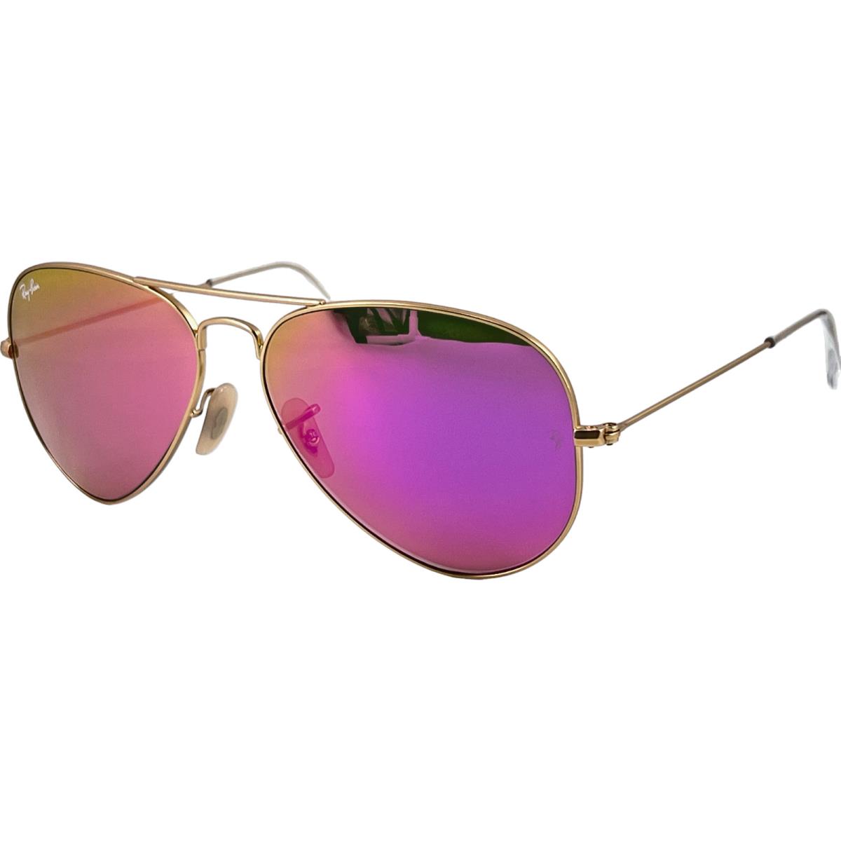 Ray-ban RB3025 Classic Aviator Large Men`s Metal Sunglass 112/4T Gold/violet 58