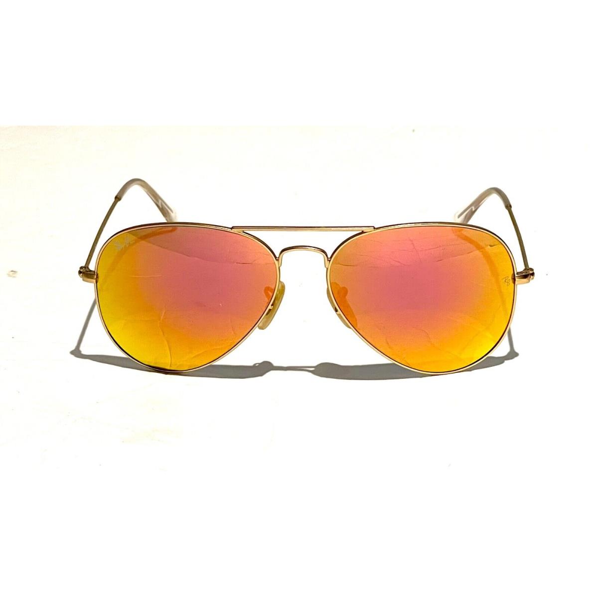 Ray-ban Aviator RB3025 112/4T Cyclamen Violet Lens with Matte Gold Frame 58mm - Frame: Gold, Lens: Cyclamen Violet Mirror