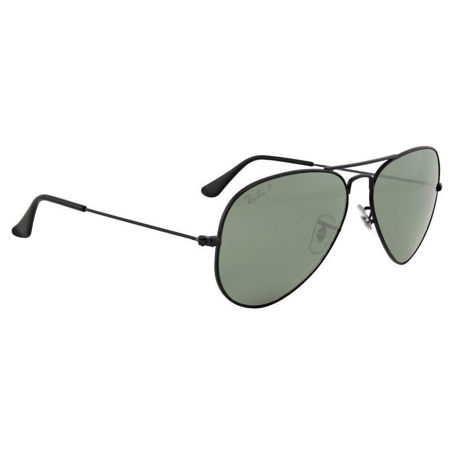 Ray Ban Sunglasses Classic Aviator RB 3025 W3361 58mm Matte Black w/G-15 Polar - Frame: Black, Lens: Green