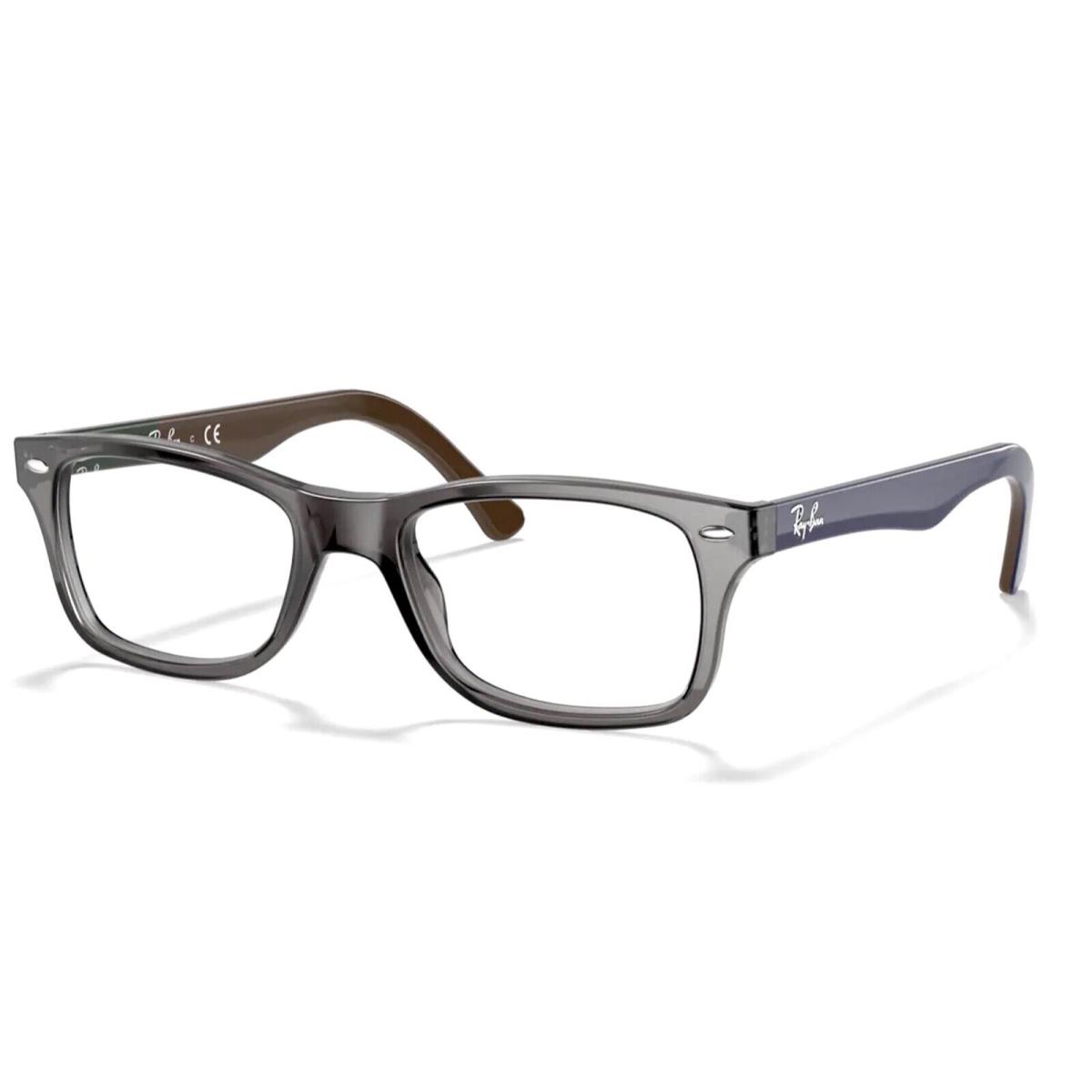 Unisex Ray-ban RX5228 5546 Rectangular Eyeglass Frames - Grey Blue 53mm - Grey Blue Frame