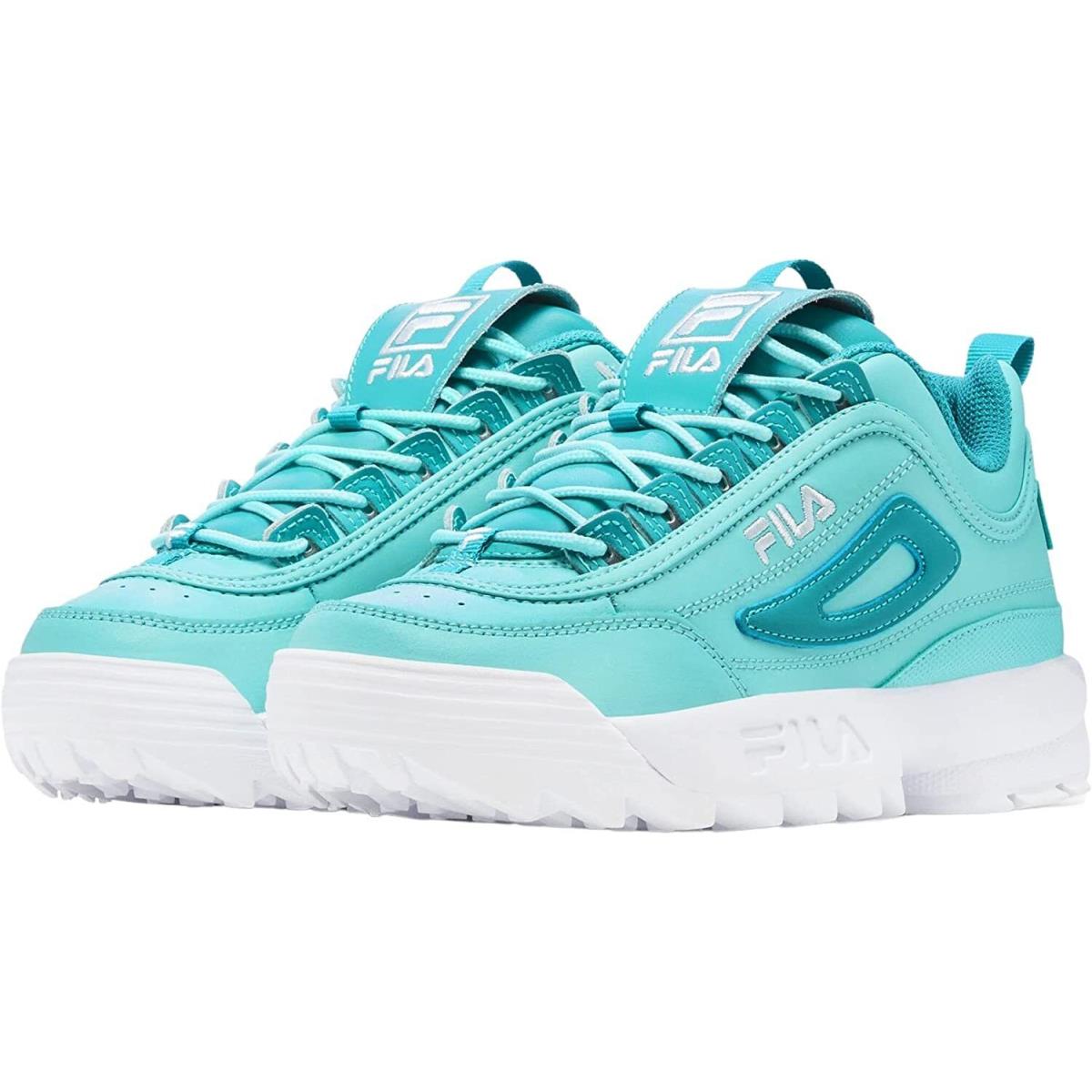 Women Fila Disruptor II Sneaker Shoe 5XM01763-425 Blue Tint/turquoise Tonic/whit