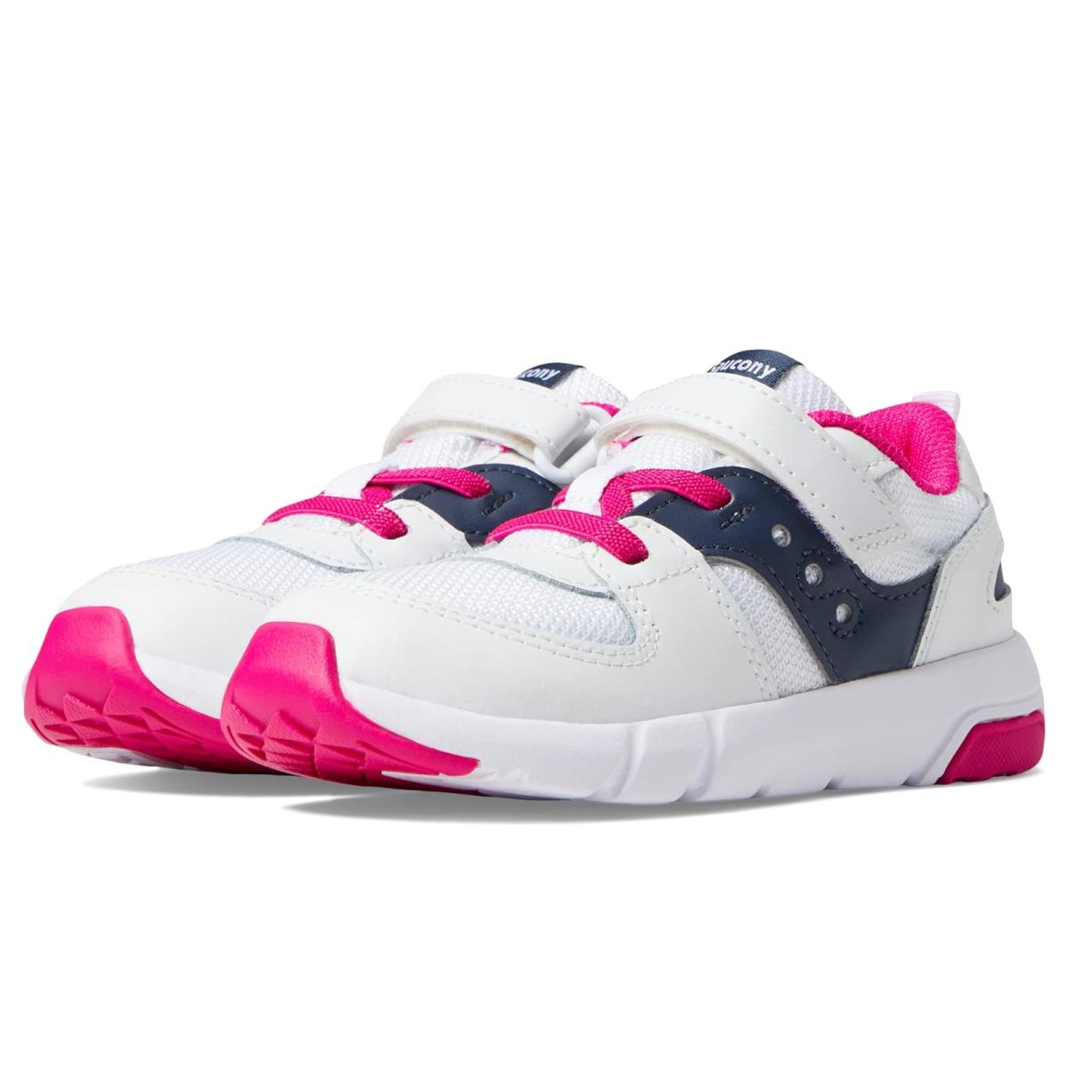 Girl`s Shoes Saucony Kids Originals Jazz Lite 2.0 Toddler/little Kid White/Navy/Pink