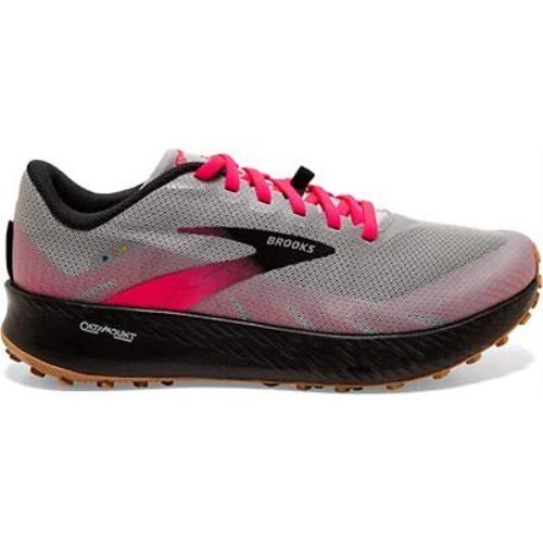 Brooks Women`s Catamount Trail-running Shoes Alloy/pink/black 8 B M US