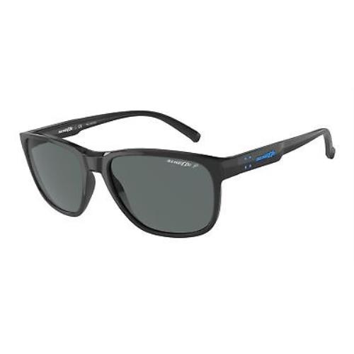 Arnette AN4257 41 81 Shiny Black Dark Grey Polarized 57 mm Men`s Sunglasses