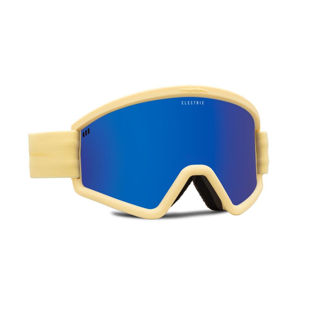 Electric Hex Goggles -new- Premium Cylindrical Thermoformed Lens + Goggle Sleeve Mat Pollen / 23% Blue Chrome