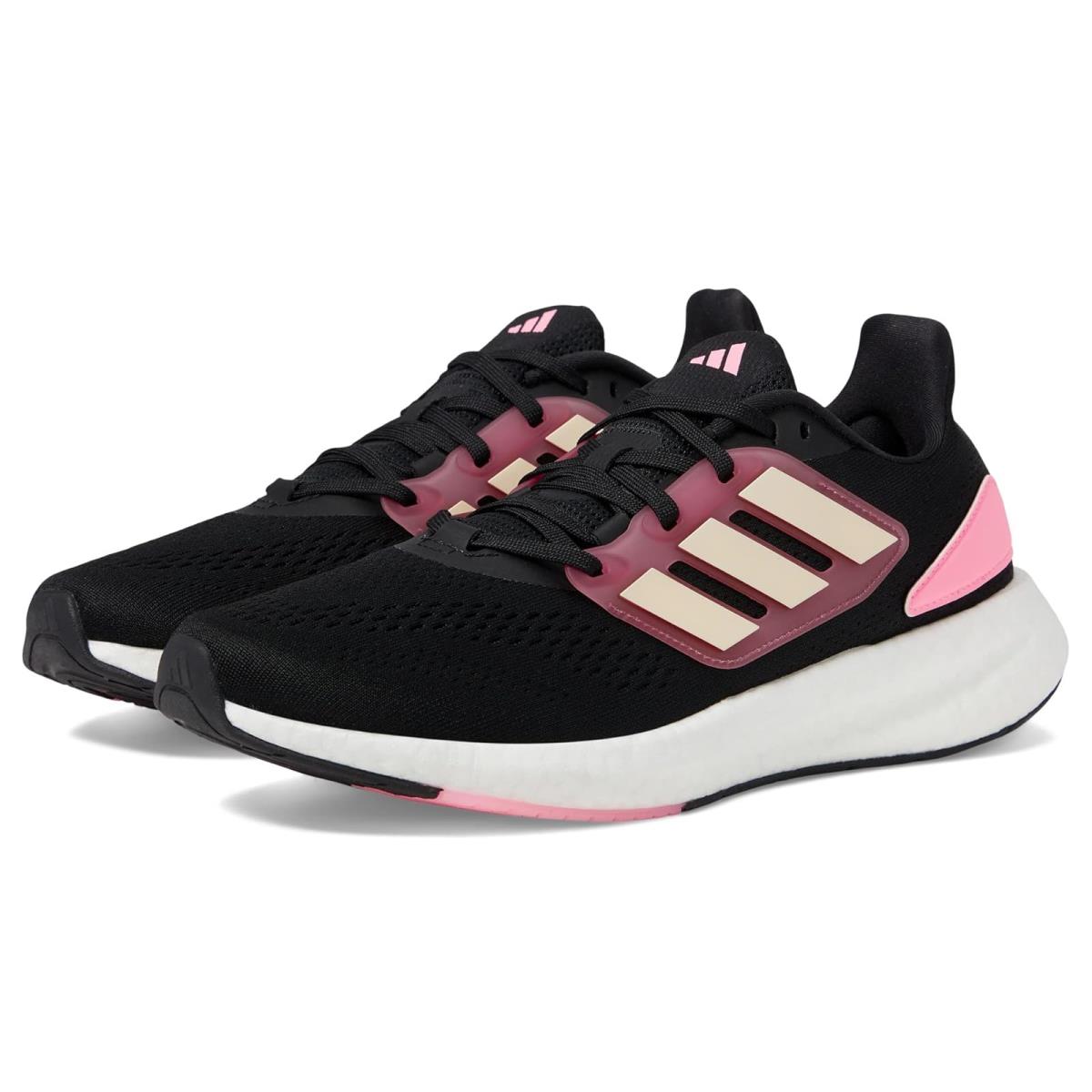 Woman`s Sneakers Athletic Shoes Adidas Running Pureboost 22 Black/Bliss Orange/Pink Strata