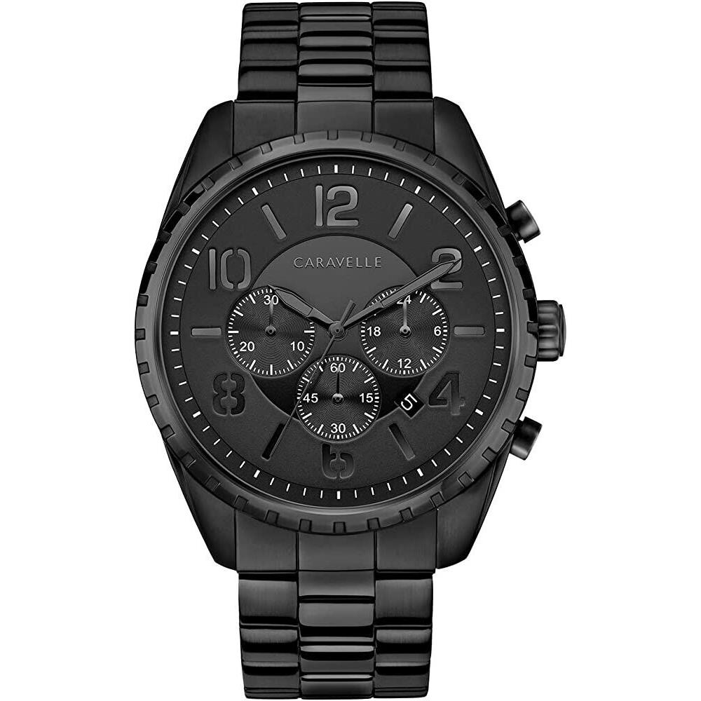 Caravelle by Bulova 45B150 Black Ion-plated Stainless Steel Chronograph Watch