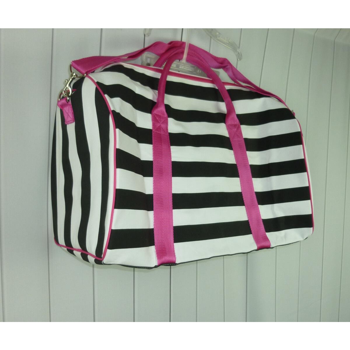 Victoria Secret Women s Rare Black White Striped Body or Hand Weekender Bag