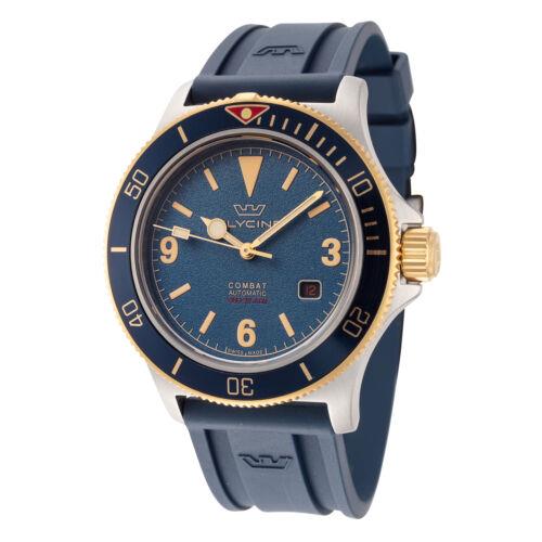 Glycine Men`s Combat Sub 42mm Automatic Watch GL0418 - Dial: Blue, Band: Blue, Other Dial: Blue