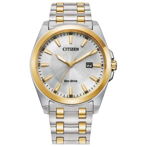 Citizen Men`s Eco-drive Corso Two-tone Watch 41mm BM7534-59A - Dial: Silver, Band: , Bezel: Gold