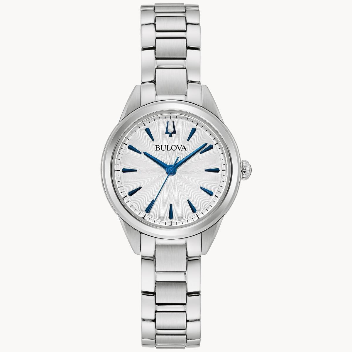 Bulova Sutton Silver-tone Dial Silver-tone Band Women`s Watch 96L285