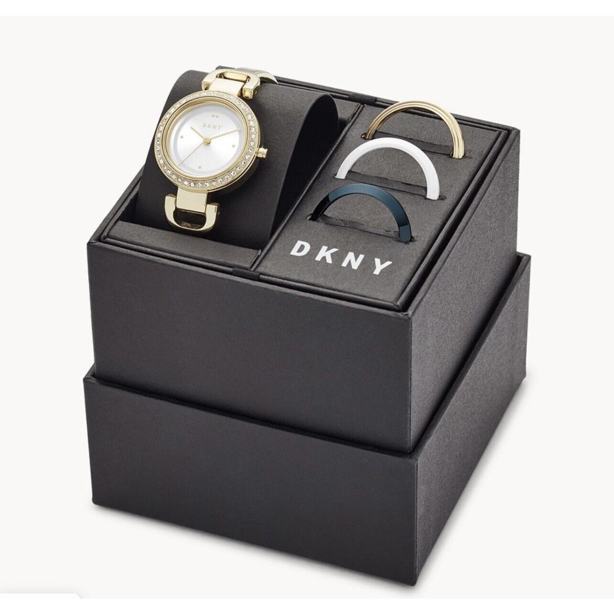 Dkny Women`s City Link NY2891 Gold Stainless-steel Quartz Watch Gift Set