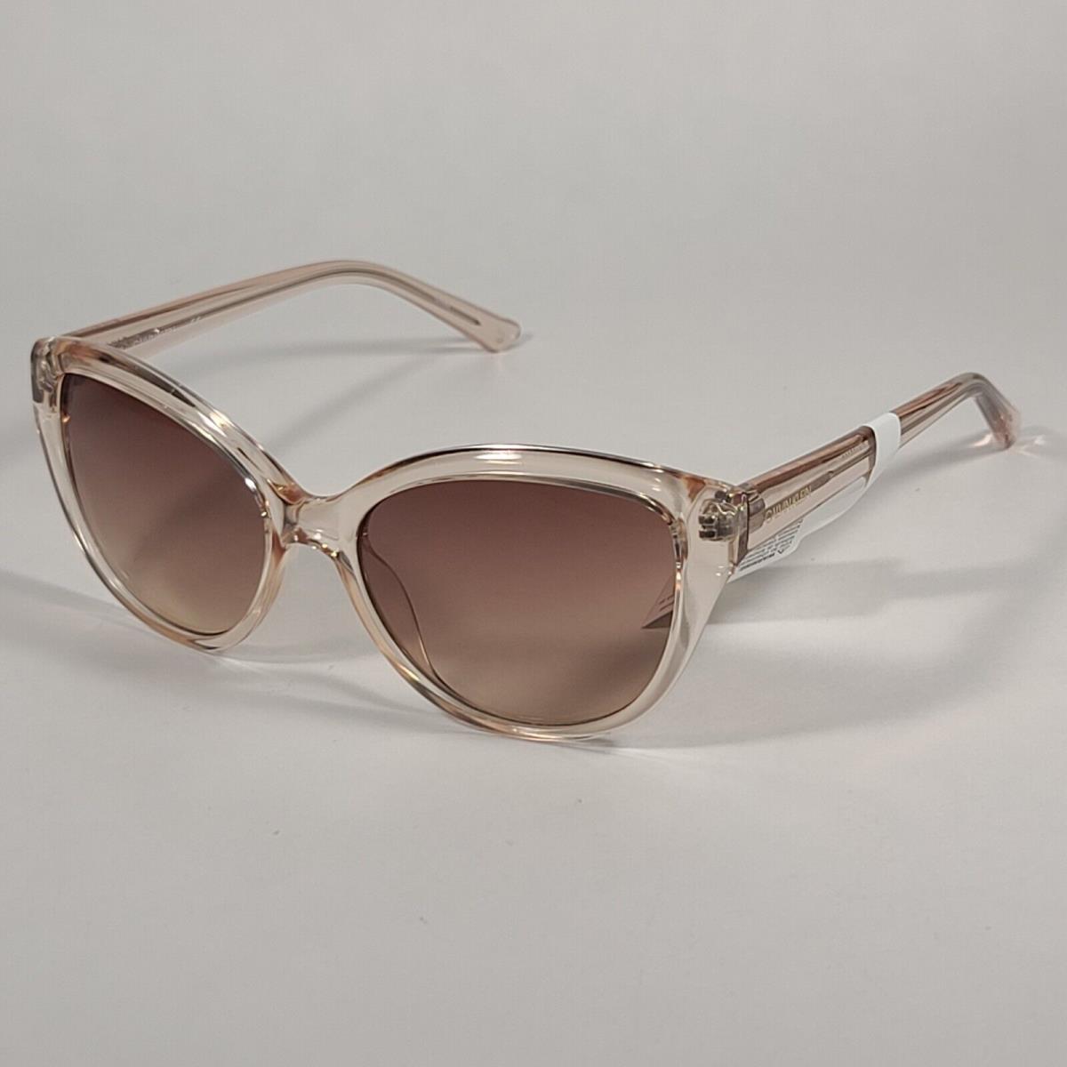 Calvin Klein Cat Eye Sunglasses CK19536S 270 Beige Crystal Frame Brown Gradient