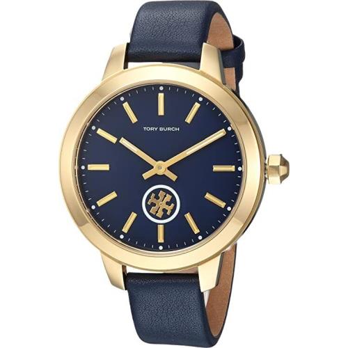 Tory Burch Collins Leather Watch Blue TBW1203 One Size Watch - Blue