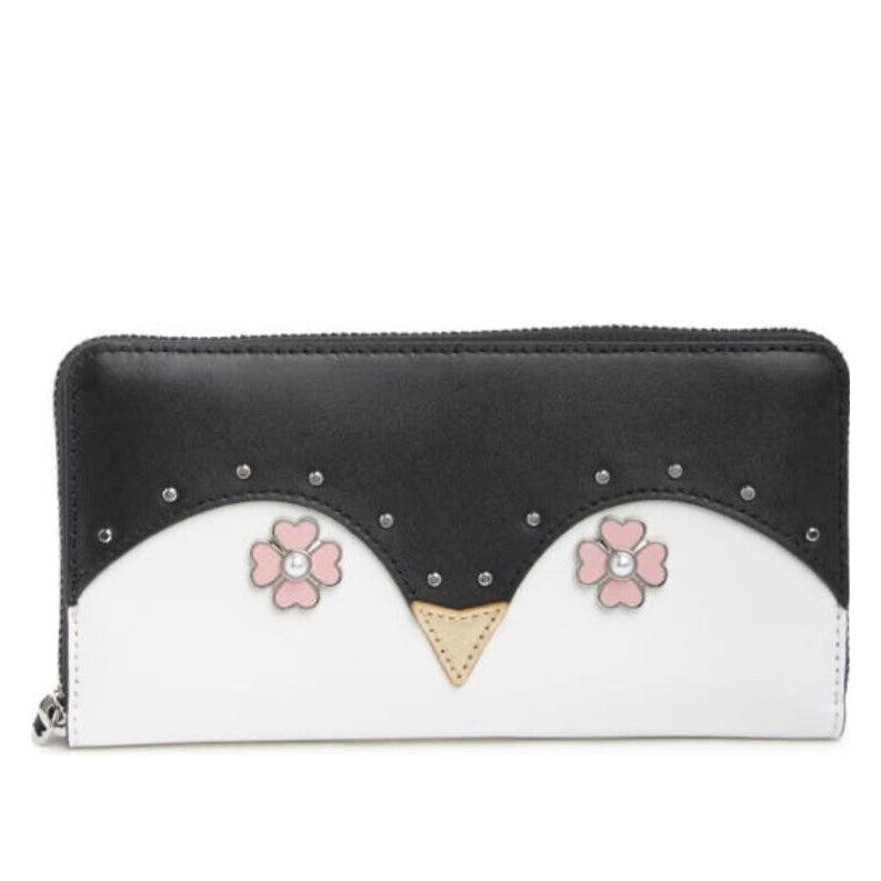 Kate Spade Penguin Wallet Large Zip Around Lacey Leather