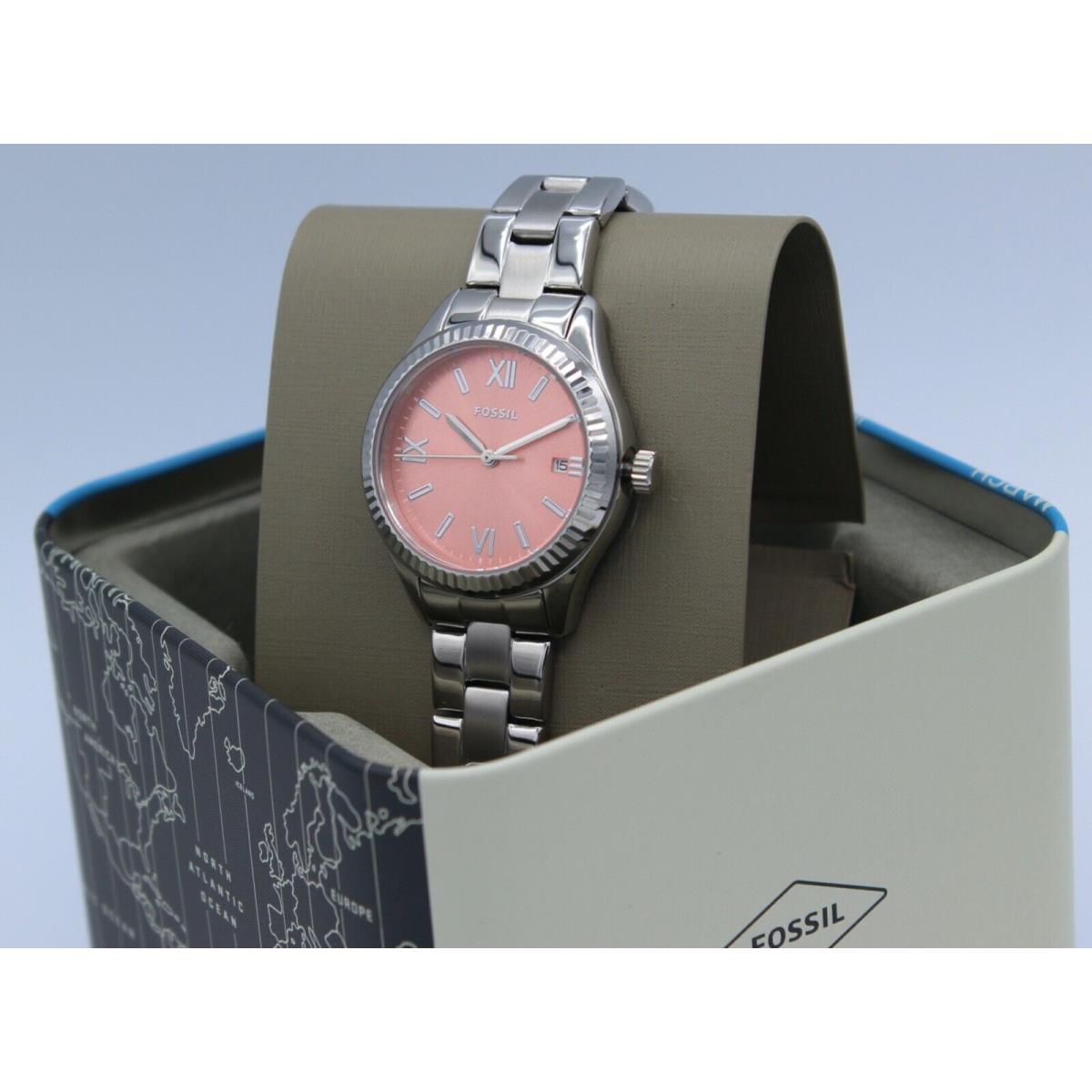 Fossil Rye Silver Pink BQ3805 Women`s Watch