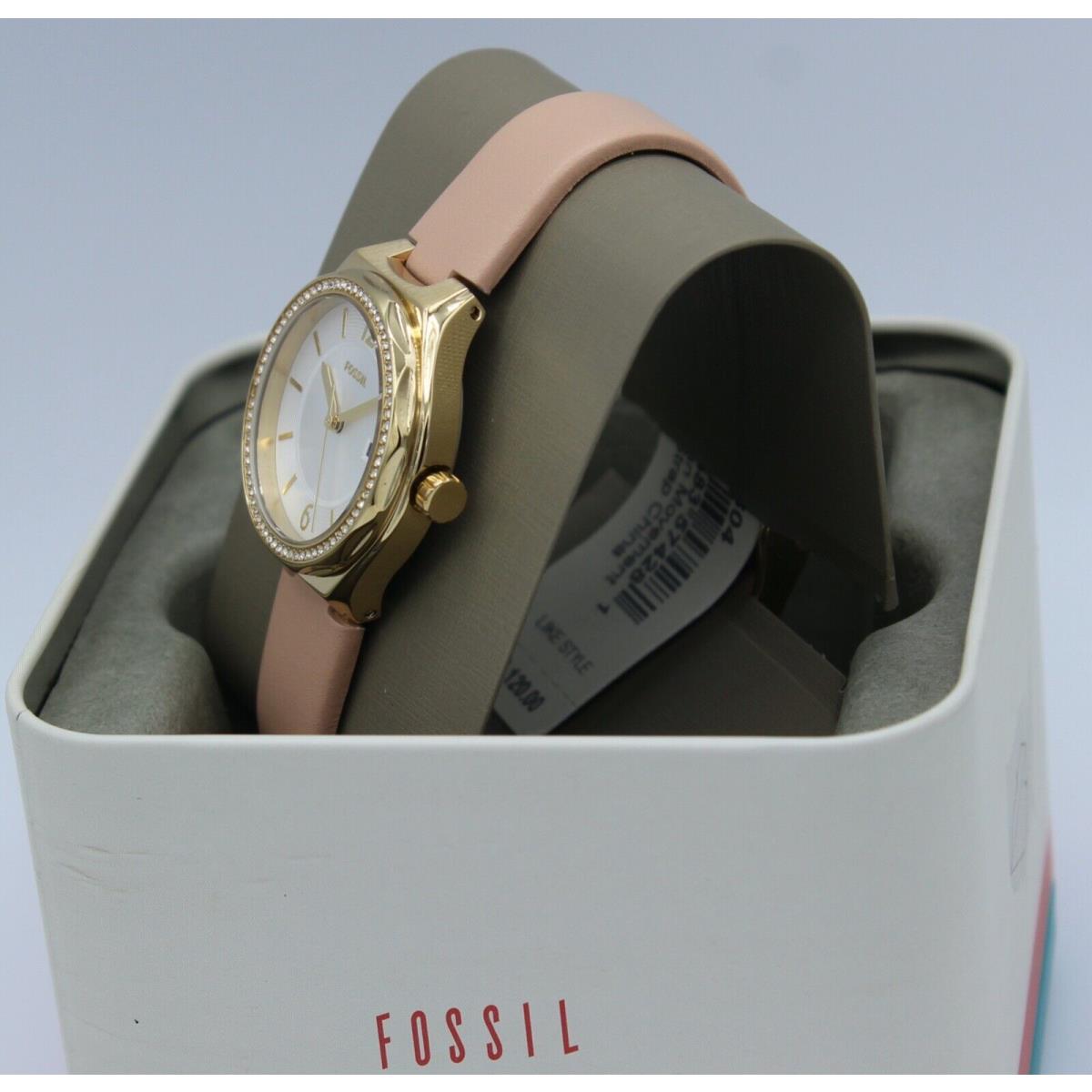 Fossil Mini Eevie Gold Pink Leather BQ3804 Women`s Watch
