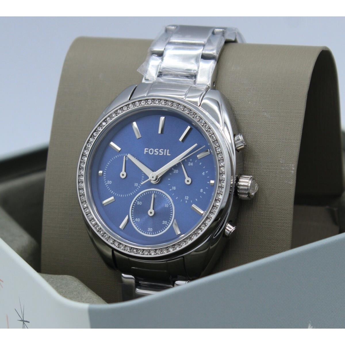 Fossil Vale Chronograph Silver Blue BQ3797 Women`s Watch