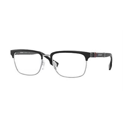 Burberry BE1348 1306 Silver Matte Black Demo Lens 55 mm Men`s Eyeglasses
