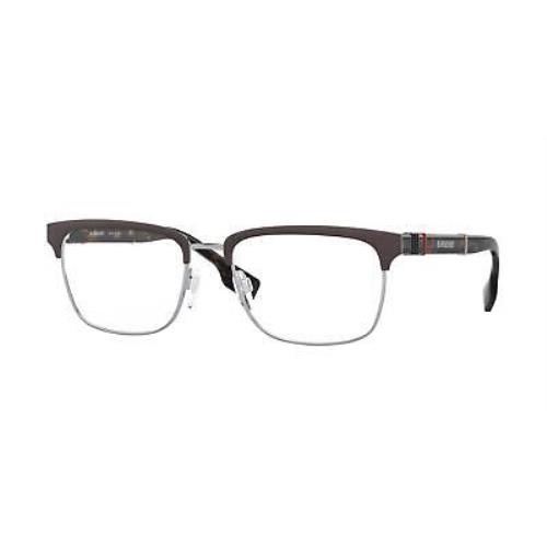 Burberry BE1348 1307 Silver Matte Brown Demo Lens 55 mm Men`s Eyeglasses