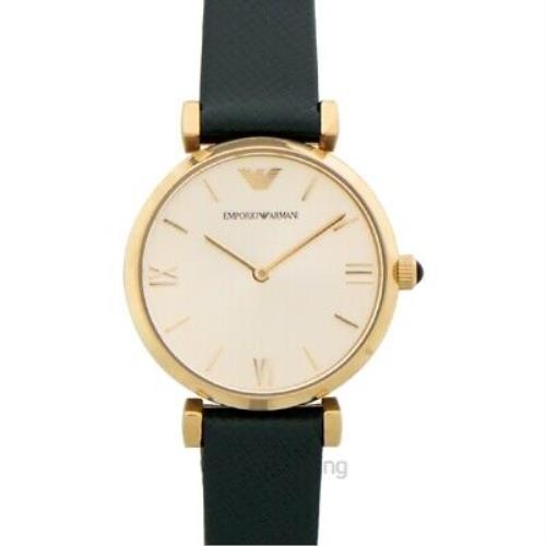 Emporio Armani Analog AR1726 Champagne Dial Lady`s Watch Frees H