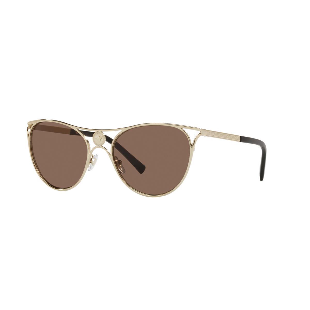 Versace Sunglasses VE2237 125273 57mm Pale Gold / Dark Brown Lens