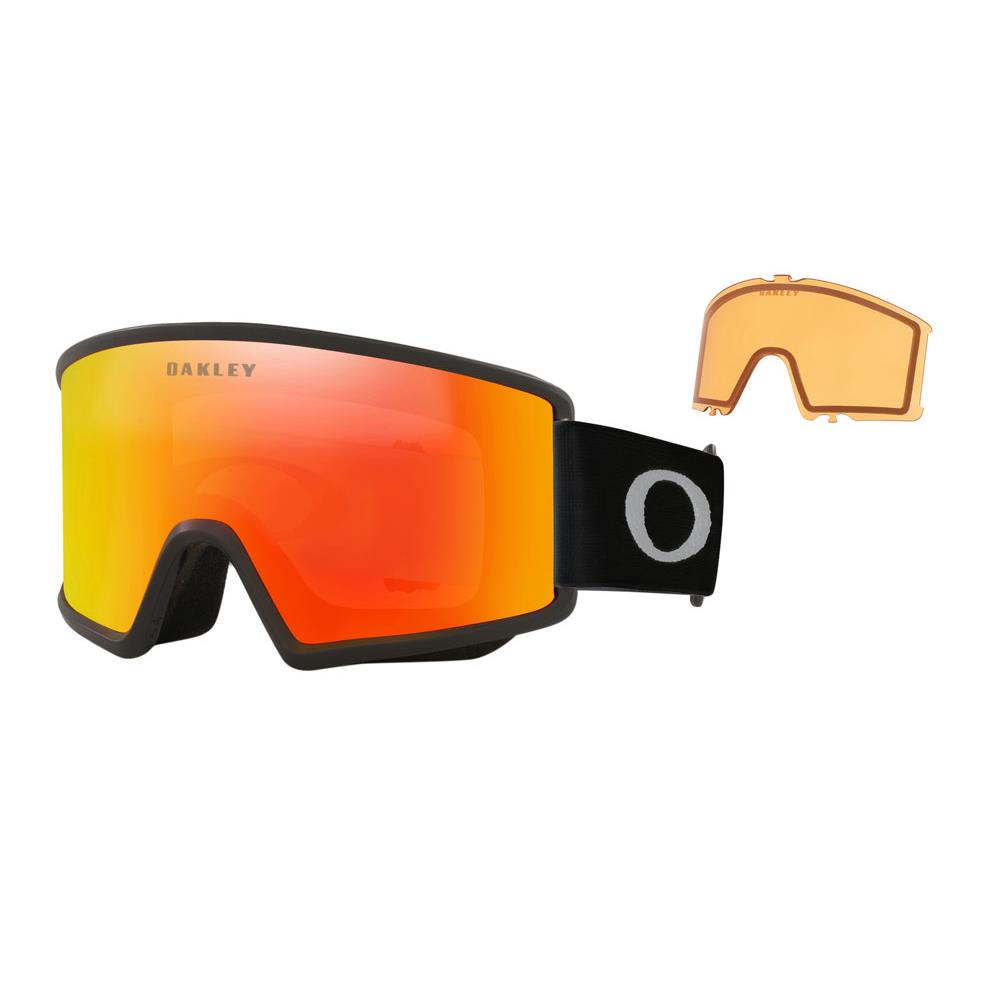 Oakley Target Line L Goggles -new- Cylindrical Oakley Hdo Lens- Oakley Mat Black / Fire Iridium 12% + Persimmon 57%