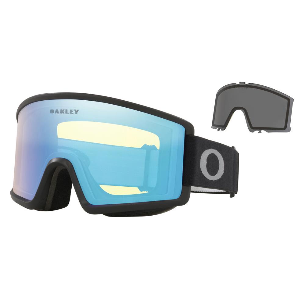 Oakley Target Line L Goggles -new- Cylindrical Oakley Hdo Lens- Oakley Mat Black / Hi Yellow 66% + Dark Grey 14%