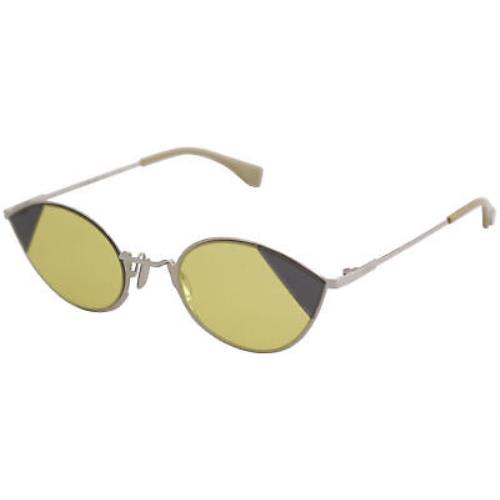 Fendi Women`s FF0342S FF/0342/S B1Z/HO Silver/gold Cat Eye Sunglasses 51mm