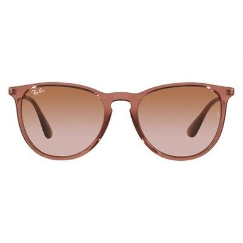 Ray-ban Erika 0RB4171 Sunglasses Women Brown Oval 54mm - Brown Frame, Gradient Brown Lens, Transparent Light Brown Model