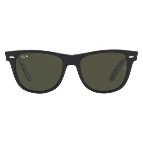Ray-ban Wayfarer RB2140 Sunglasses Black Green Square 54mm - Black / Green Frame, Green Lens