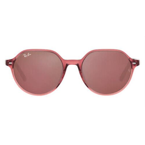 Ray-ban Thalia RB2195F Sunglasses Transparent Pink Brown Mirrored Dark Red 53mm - Frame: Transparent Pink / Brown Mirrored Dark Red, Lens: Brown Mirrored Dark Red