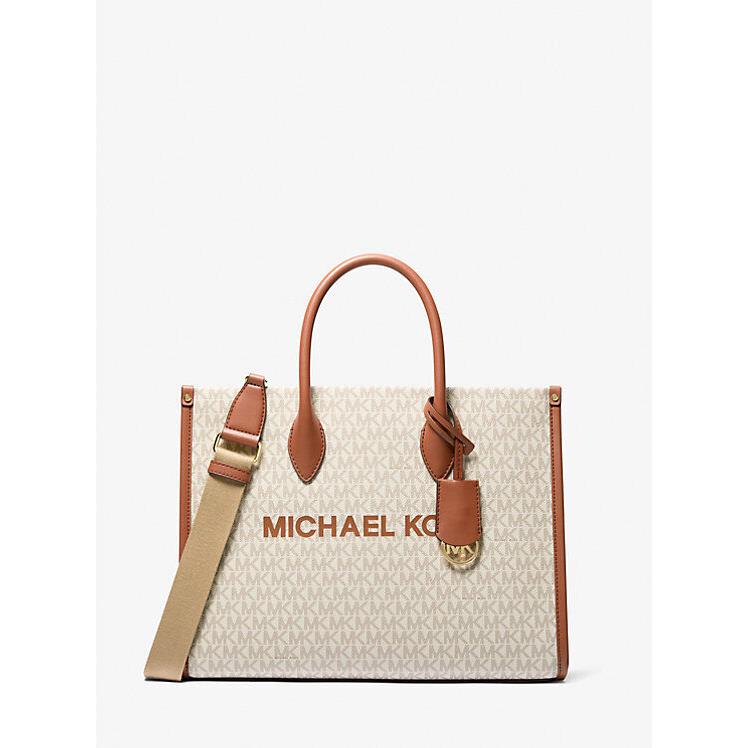 Michael Kors Mirella Medium Logo Tote Bag Natural One Size