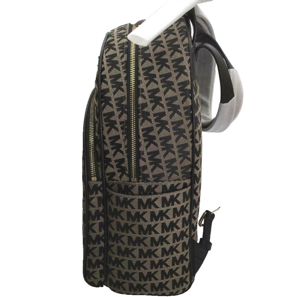 Michael Kors Signature Abbey Large Backpack-beige/black - Handle/Strap: Beige, Hardware: Beige, Exterior: Beige