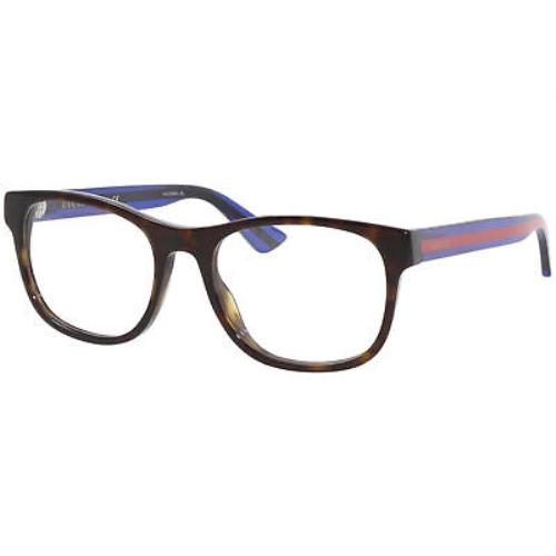 Gucci GG0004ON 003 Eyeglasses Frame Men`s Havana/blue Full Rim Square 53mm