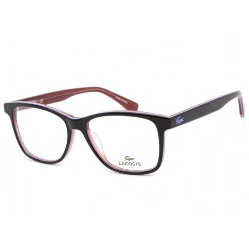 Lacoste Men`s Eyeglasses Clear Demo Lens Violet Rectangular Frame L2776 514