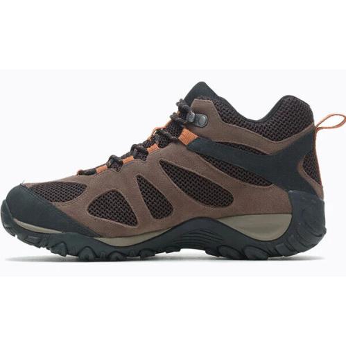 Merrell Yokota II Mid J77375 Men`s Brown Black Hiking Boot Shoes LB516 8.5