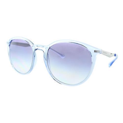 Emporio Armani 0EA4148 584419 Shiny Transparent Blue Phantos Round Sunglasses