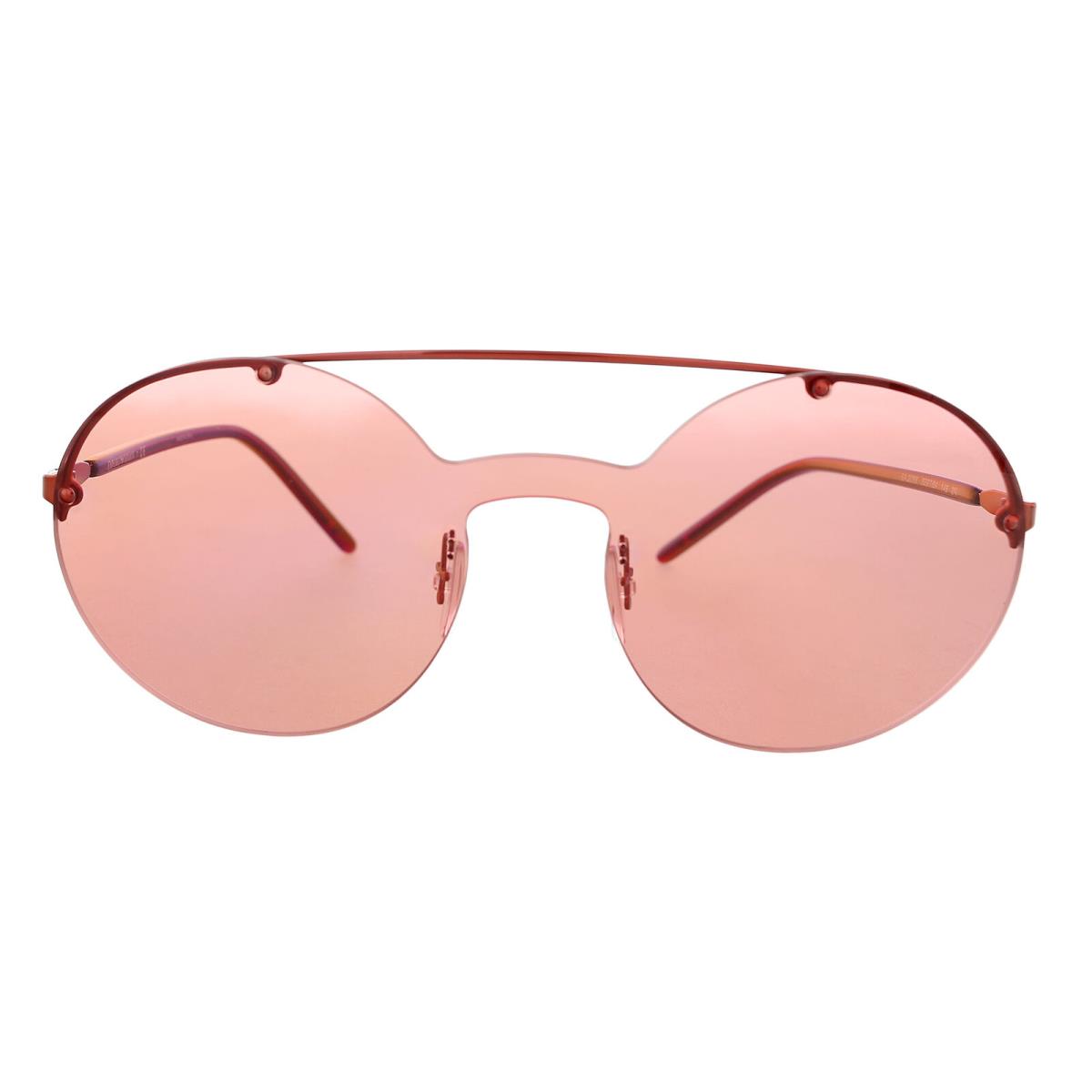 Emporio Armani 0EA2088 329784 Shiny Pink Irregular Rimless Aviator Sunglasses