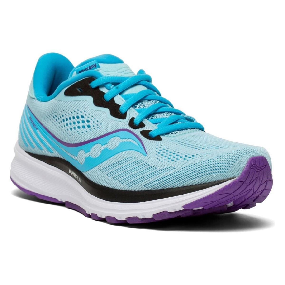 Wmns Saucony Ride 14 Powder Light Blue Concord Purple 9 S10650-20 Running Shoes