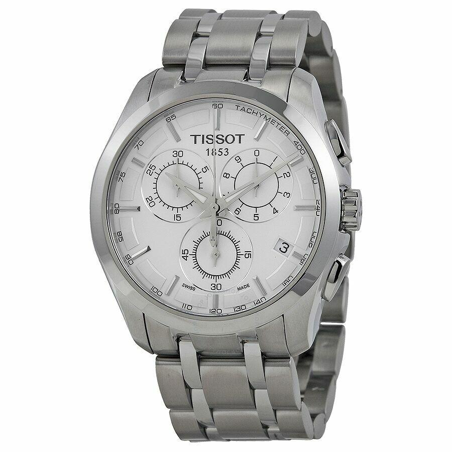 Tissot T-trend Couturier T0356171103100 Men`s Chronograph Steel Watch - White Dial, Silver Band