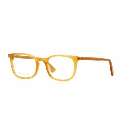 Gucci GG0122O 004 50 Yellow Opal Plastic Square Eyeglasses 50mm