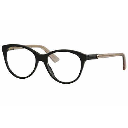 Gucci Women`s Eyeglasses Gucci-logo GG0486O 004 Black Optical Frame