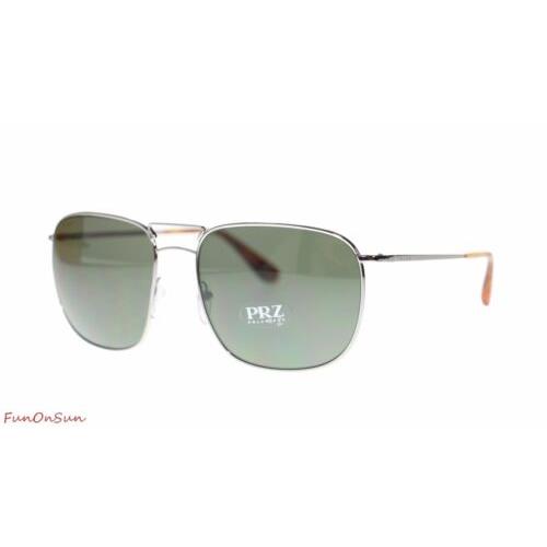 Prada Mens Sunglasses PR52TS 5AV6P0 Gunmetal/dark Green Rectangular 60mm Authent