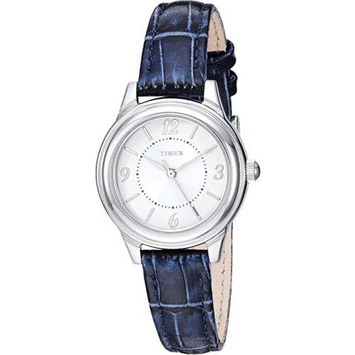 Timex Women`s TW2R86000 Classic 26mm Blue/silver-tone Watch - Dial: White, Band: Blue